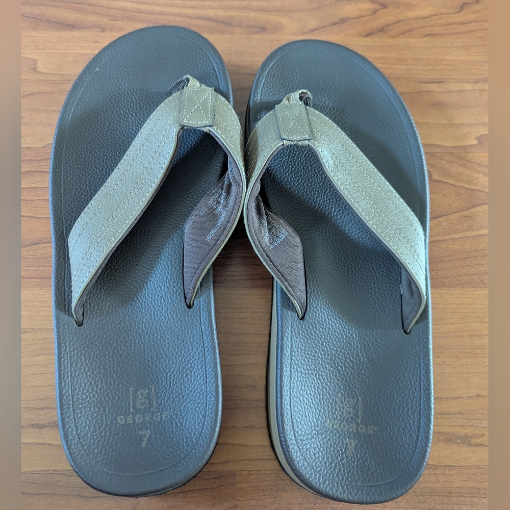 George Men's Brown and Tan Sandals